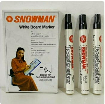 Spidol Whiteboard (Hitam & Biru) SNOWMAN 