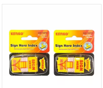 Post-it Sign Here / Page Marker Plastik KENKO SIGH HERE 150FD