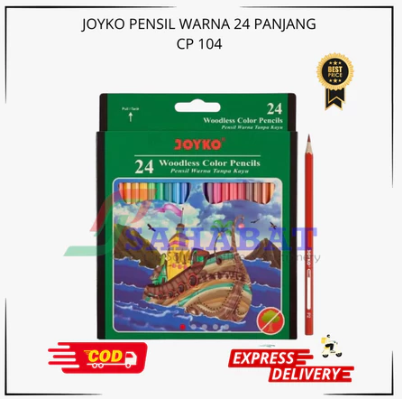 Pensil Warna Kayu Isi 24 JOYKO PENSIL WARNA 104 W