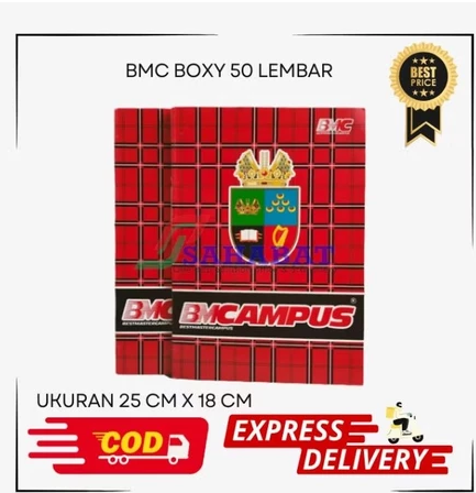 Buku Tulis Ukuran Boxy / B5 (50 Lembar) BMC 50L BUKU TULIS