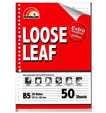 Kertas Isi Binder / Loose Leaf B5 KERTAS ISI BINDER PAPERLINE LOOS LEAF B5 50