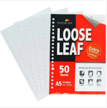 Isi Ulang Loose Leaf (Garis & Grid/Kotak) PAPERLINE A5 50 LOOS LEAF